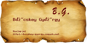 Böcskey György névjegykártya