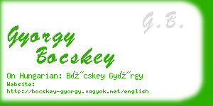gyorgy bocskey business card